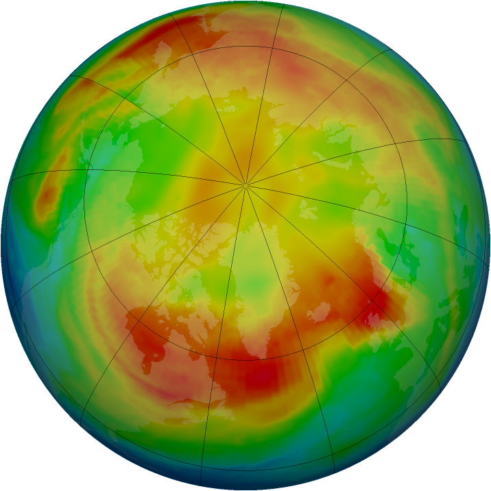 Arctic ozone map for 08 February 1988